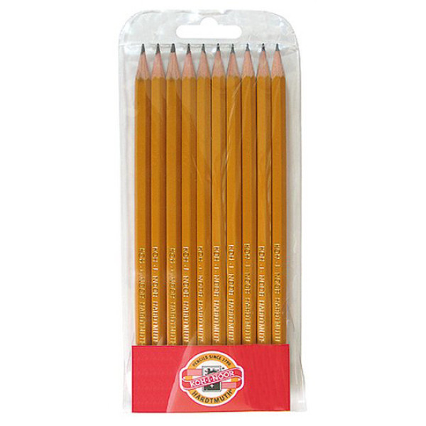 Set of graphite pencils "Koh-i-Noor" /1570.10/ 2Bx2, Bx2, 3B, HBx3, H, 2H in polybase 10 pcs (1/10)