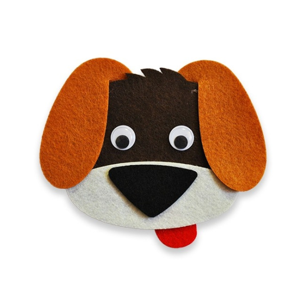 Felt mask "Diamond handles" /230062/ "Dog" 18x12 cm