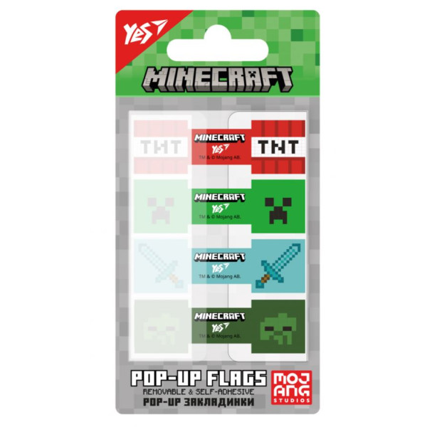 Індекс регістри Pop-up "YES" /170441/ "Minecraft", пластик, 80 шт (1/24/288)