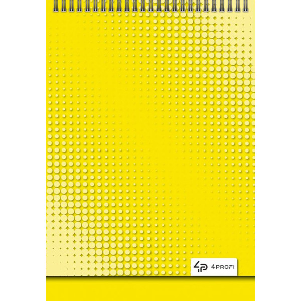 Блокнот A5/40 "4PROFI" /903368/ ## "Color office" yellow, зверху спіраль, кол.вн.блок, гл/лам, 70г.