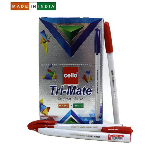 Ballpoint/oil pen CELLO "Tri-Mate" 1mm, RED (50/1000/4000)