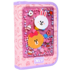 Пенал жесткий "YES" /533731/ 1 отдел. с клапаном HP-03 Line Friends Always Together 13*21*3см (1/48)