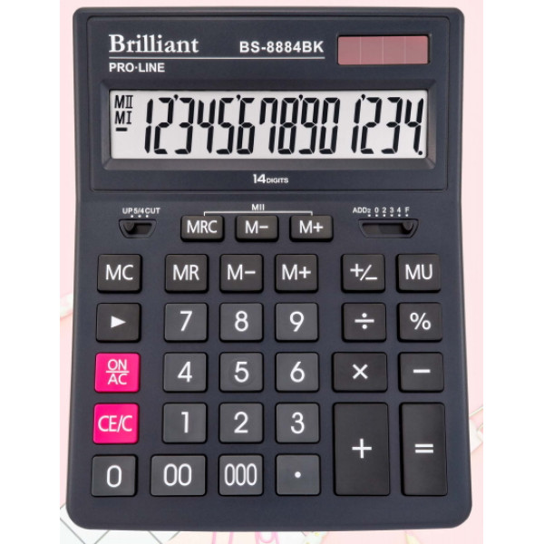 Калькулятор "Brilliant" /BS-8884BK/ настол.14-разр,2 пам.205*155