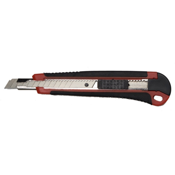 Stencil knife "4OFFICE" /4-347/ 9mm, self-fixing, metal/eg, rubberized. (1/48)