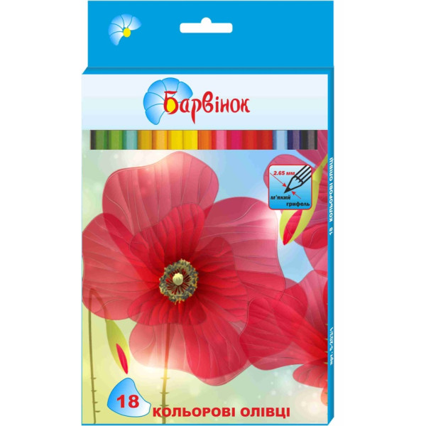 Colored pencils "Pervinok" 18 pcs. /5-203/2/ "Flowers" (1/8/160)