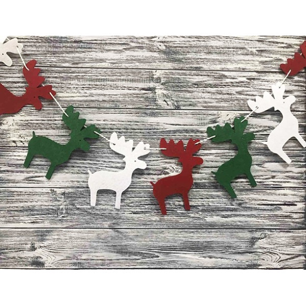 String garland "Diamond handles" /120594/ "Deer", 2 m, felt