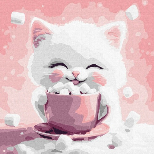 Painting by numbers "Ideyka" /KHO6770/ "Cocoa for a kitten (picture No. 2)" 30*30cm