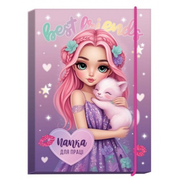 Folder for work 2025 "Backpack" A4+ /PP-1/ No. 1 on rubber band "Girl" (1/5)