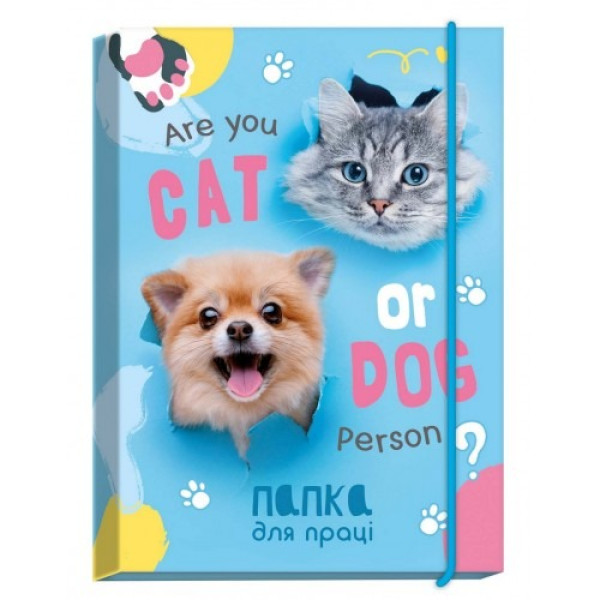 Folder for work 2025 "Backpack" A4+ /PP-1/ No. 3 on rubber band "Cat and kitten" (1/5)