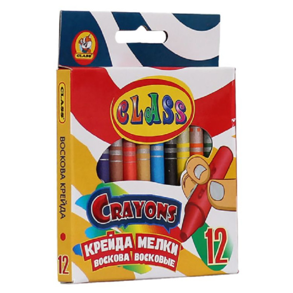 Wax chalk 12 col. "CLASS" /7603/ 8*90mm (1/24/288)