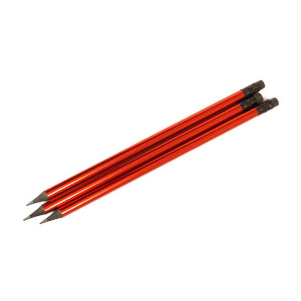 Pencil b/h "WB" /1319/ black plastic+foil+rubber, red (48)