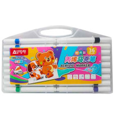 Набор маркеров 36 цв. "AODEMEI" /M6156-36/ акриловых Washable "Animals", plastic box (1/12/48)