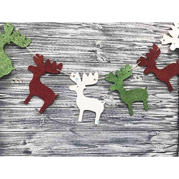 String garland "Diamond handles" /123024/ "Deer", 2 m, foamiran