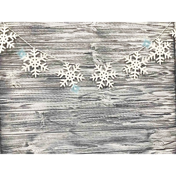 String garland "Diamond handles" /123025/ "Snowflakes", 2 m, foamiran, white