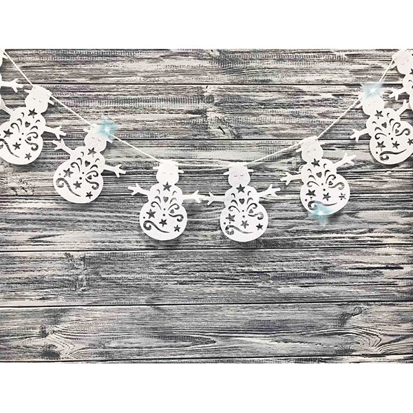 String garland "Diamond handles" /123027/ "Snowman", 2 m, foamiran, white