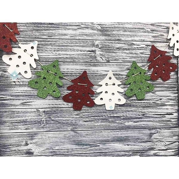 String garland "Diamond handles" /123022/ "Christmas tree", 2 m, foamiran NEW YEAR'S