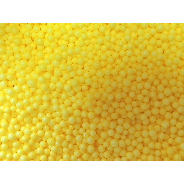 Styrofoam blank "Diamond handles" /220040/ "Snowball", yellow, 3-4 mm, 50 grams in a pack.