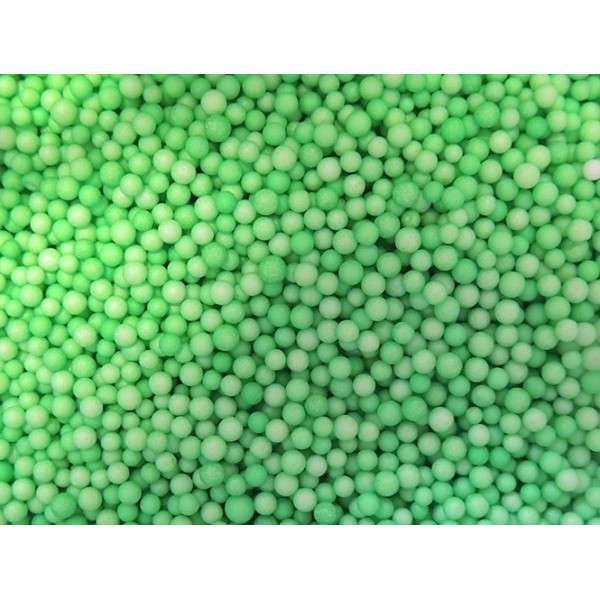 Styrofoam blank "Diamond handles" /220042/ "Snowball", green, 3-4 mm, 50 grams in a pack.