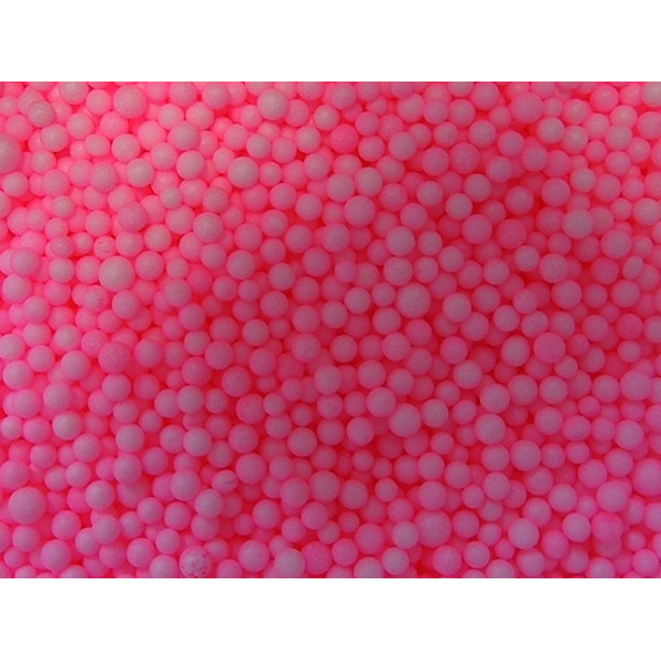 Styrofoam blank "Diamond handles" /220043/ "Snowball", pink, 3-4 mm, 50 grams in a pack.