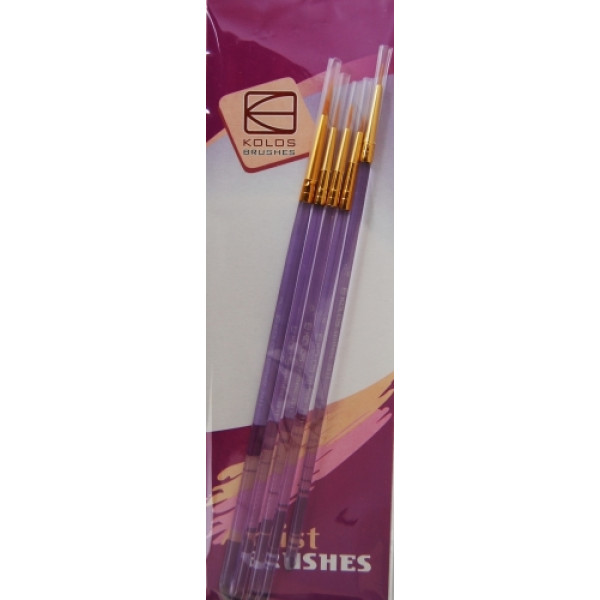 Set of brushes "KOLOS" 7011, round synthetics, 5 pcs. (#5/0,3/0,0,1,3), c.r. (1/10)