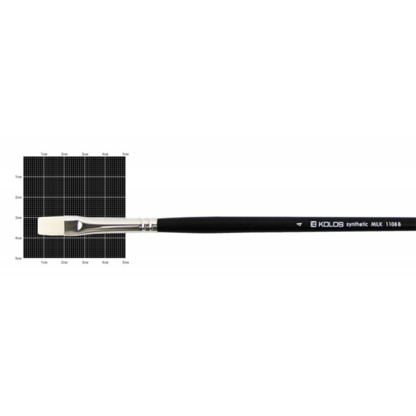 Flat synthetic brush "KOLOS" Milk 1108B, No. 4, d.r.