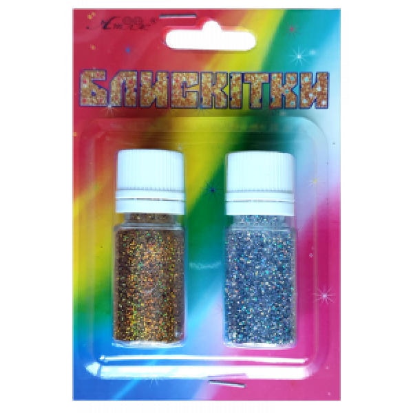 Glitter n-r-21 "Atlas" /AS-2221, A-991/ Holographic gold + silver, 7 g/2 pcs. (1/12)