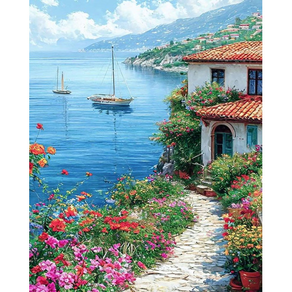 Diamond mosaic "Go to art" /177429/ "Italian Harbor" 40*50 cm