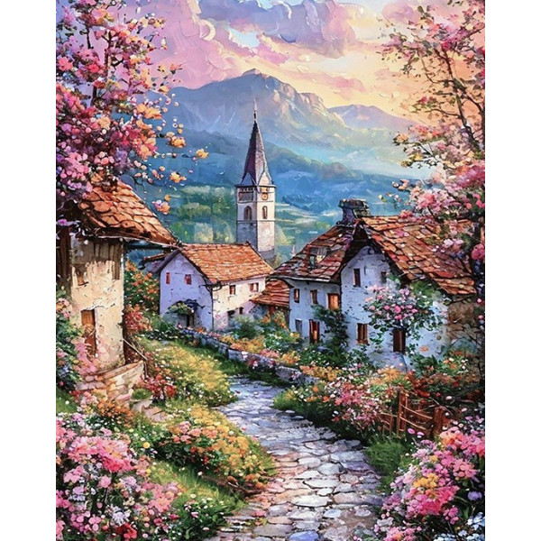 Diamond mosaic "Go to art" /177428/ "Pink morning" 40*50 cm