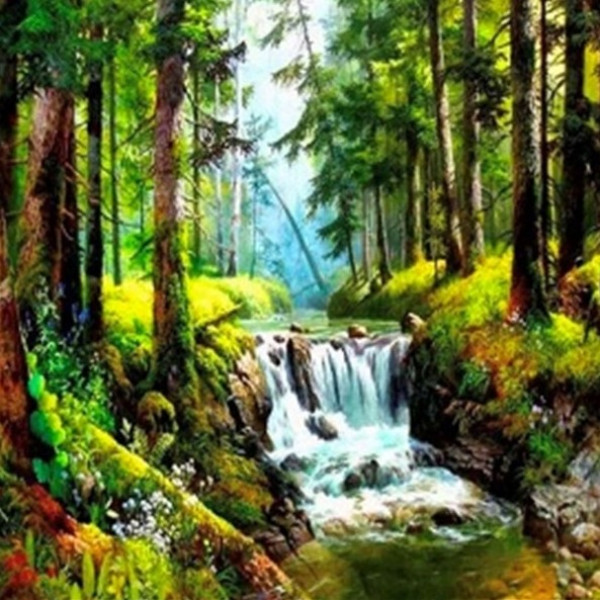Diamond mosaic "Go to art" /189210/ "In the forest" 30*30 cm