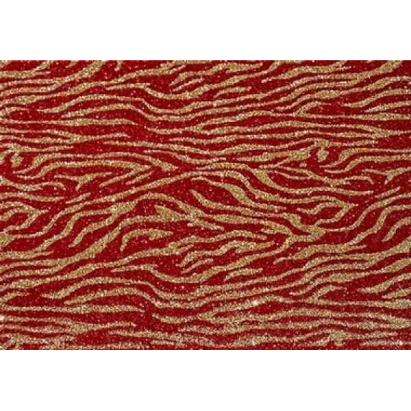 Flexica (foamiran) "WB" /10512/ 20*30 cm, with glass. Tiger Print, GOLD with RED, 2 mm (10 sheets/pack) (1/100)