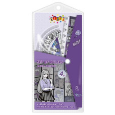 Набор линеек "Kidis" /13188/ линейка 15см, 2 угольника, транспортир Anime (1/40)