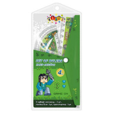 Набор линеек "Kidis" /13190/ линейка 15см, 2 угольника, транспортир Level up (1/40)