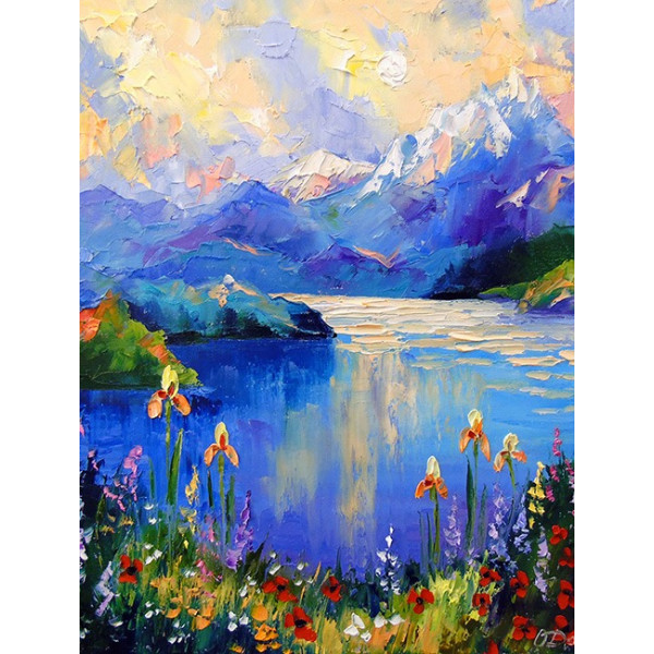 Diamond mosaic "Go to art" /177116/ "Lake in the Alps" 30*40cm