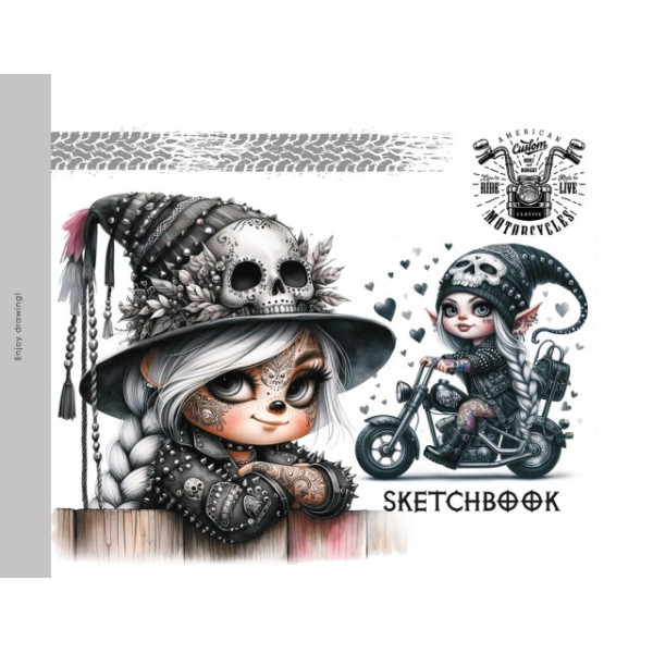 Sketchbook 200*143mm/24 sheets "Bourgeois" /24388/ 7BTS, CLEAN sheets, offset paper 100 g/m2, mat.lam. (1/16)