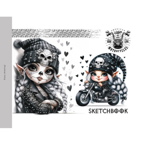 Sketchbook 200*143mm/24 sheets "Bourgeois" /24391/ 7BTS, CLEAN sheets, offset paper 100 g/m2, mat.lam. (1/16)