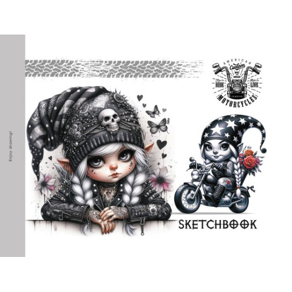 Sketchbook 200*143mm/24sheets "Bourgeois" /24392/ 7BC, CLEAN sheets, offset paper 100 g/m2, mat.lam. (1/16)