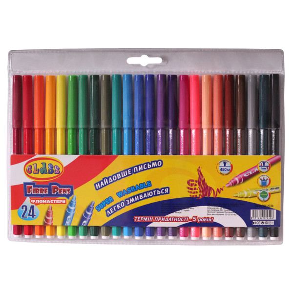 Felt-tip pens "CLASS" 24 pcs. /2724/ "Easy wash" premium (1/12/96)
