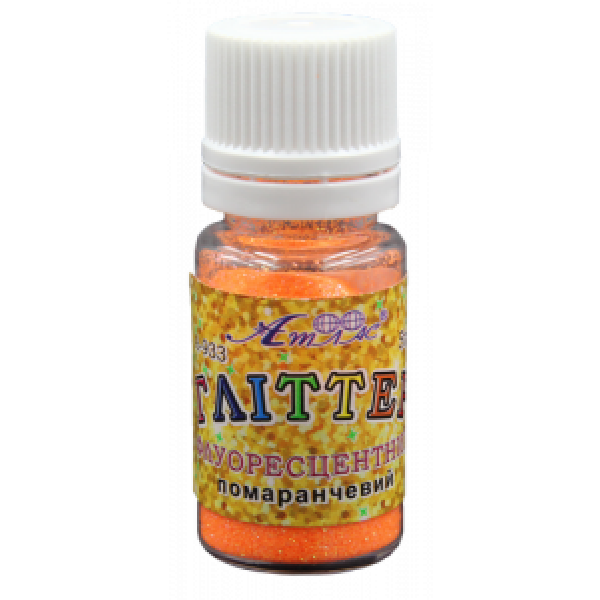 Glitter "Atlas" /AS-2033, A-933/ FLUOR. Orange 5 g, in a layer. jars (1/6)