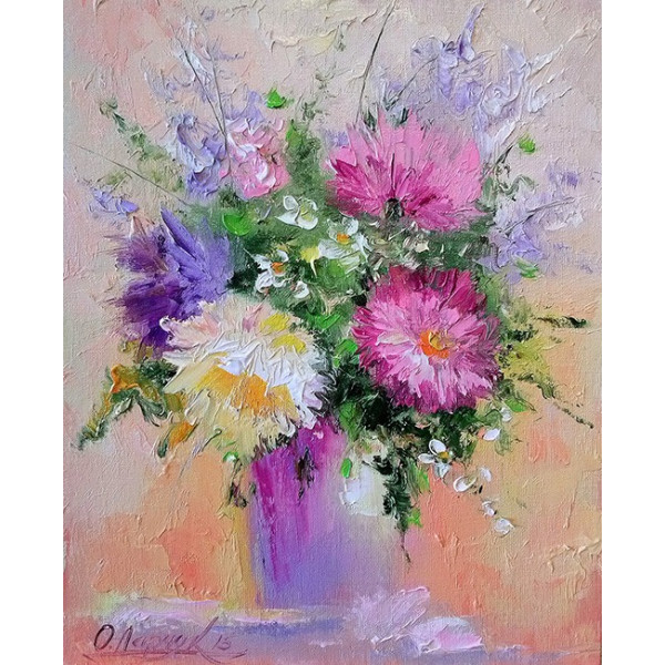 Diamond mosaic "Go to art" /177104/ "Bouquet of meadow flowers" 40*50 cm
