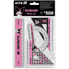 Набор линеек "Kite" /HK25-282/ линейка 15 см, 2 косенка, транспортир, с принтом Kuromi (1/24)