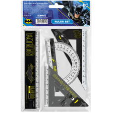 Набор линеек "Kite" /DC25-282/ линейка 15 см, 2 косенка, транспортир, с принтом DC Batman (1/24)
