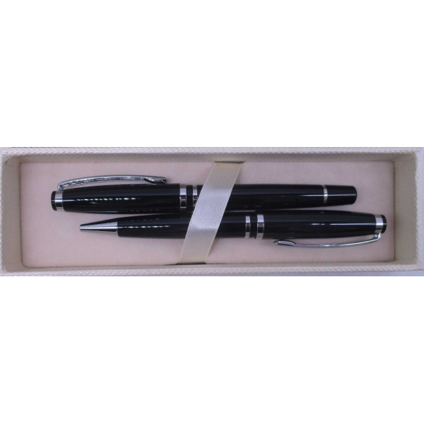 Gift pen 2 pcs. "Sonata" /BR-702-2/ ball + roller marble Black.