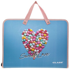 Папка з ручками 35*25,5*4,5см "CLASS" /5631-26C/ "SWEET LOVE" 600 мкм РР (1/60)