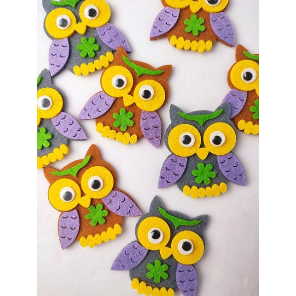 Blank "Diamond handles" /120829/ "Wise owl", 6 cm, mix, 10 pcs in a pack