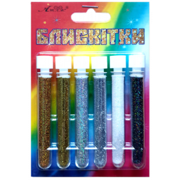 Glitter n-r-10 "Atlas" /AS-2210, A-980/ gold+gold.Hol.+sr+sr.Hol.+white+asf, 2 g/6 pcs. (1/12)