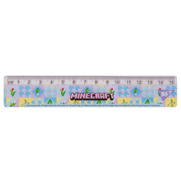 Ruler 15cm "YES" /370681/ "Minecraft.Spring", blue (1/20/100)