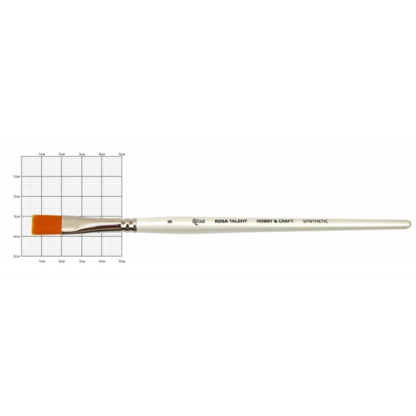 Flat synthetic brush for decoration "ROSA TALENT" HOBBY & CRAFT, 8, k.r. (1/12)
