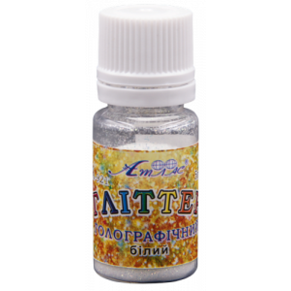 Glitter Holograph. "Atlas" /AS-2002, A-921/ White (Snow) 5 g, in a layer. jars (1/6)