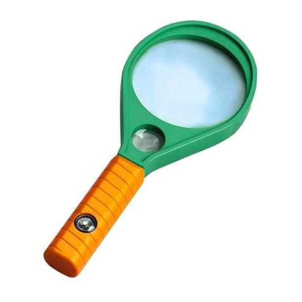 Magnifying glass "JO" /7816-75MM/ with 2 lenses D 75mm + d20mm., plastic. frame, compass (1/10/200)