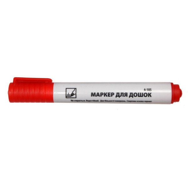 Marker "4OFFICE" /4-105/ dry erase, 1-2 mm, round tip, alcohol base, RED, (12/240)